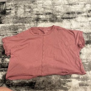 American eagle pink cropped box tee